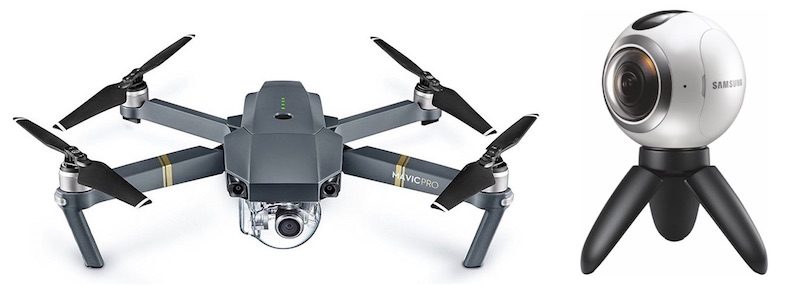 drone and 360 degree camera