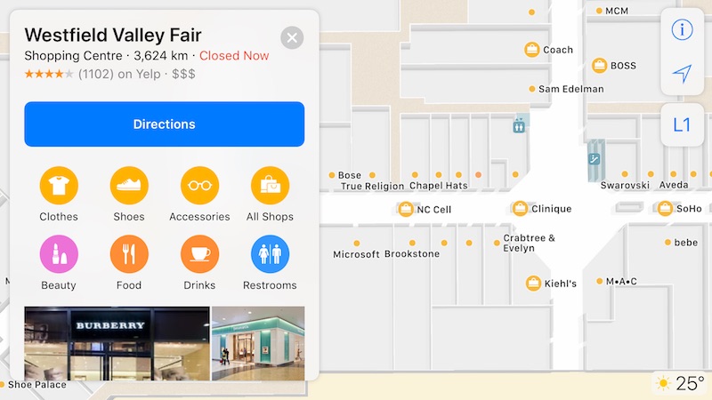apple maps mall floor plan