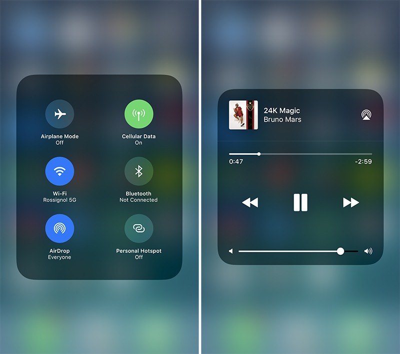 ios 11 control center two