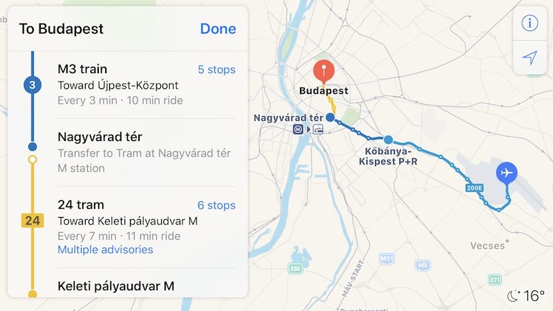 budapest apple maps transit 1