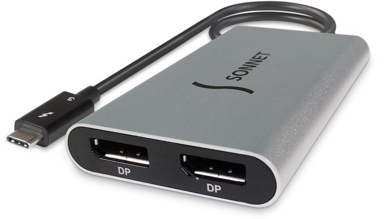 sonnet thunderbolt 3 to dual displayport adapter