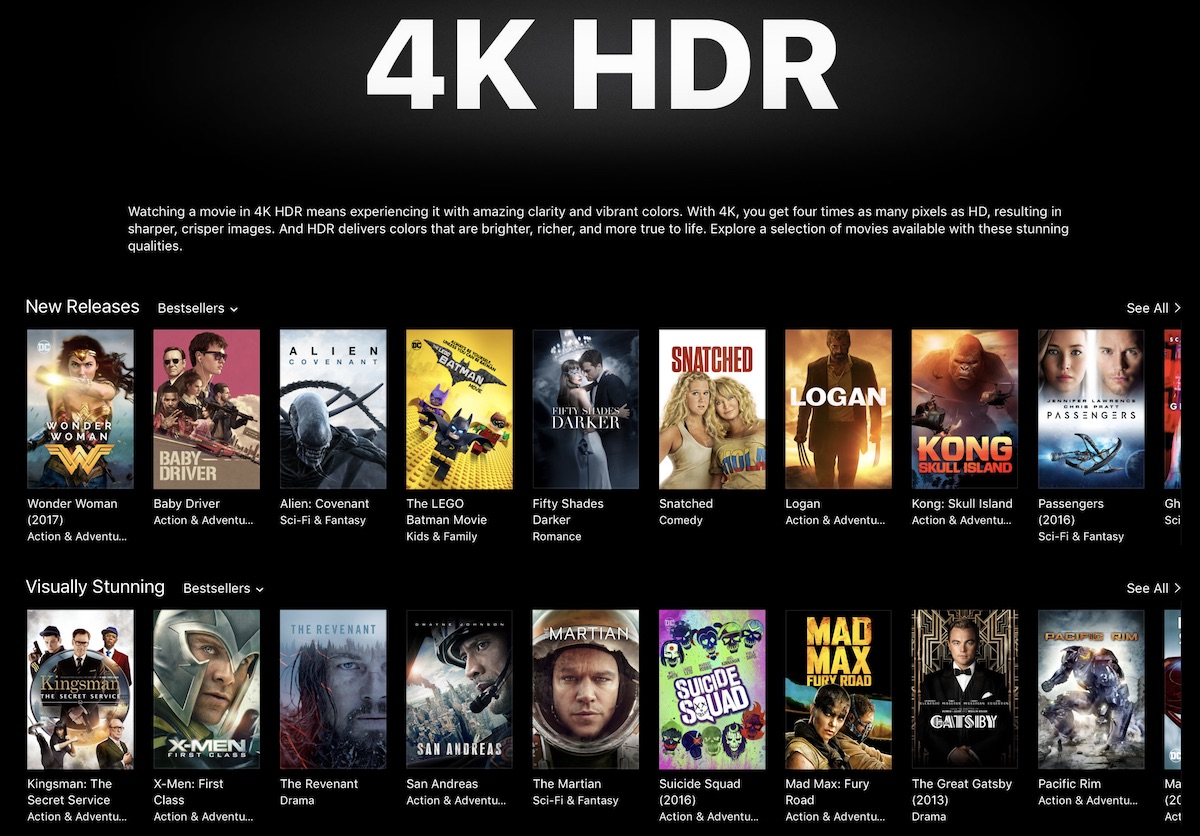 4k hdr itunes