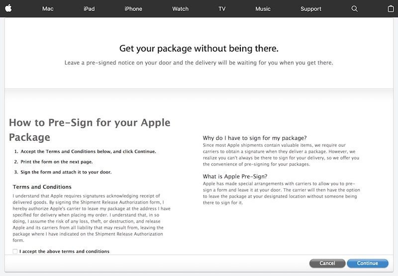 Reminder How To Pre Sign For Your Delivery Of New Apple