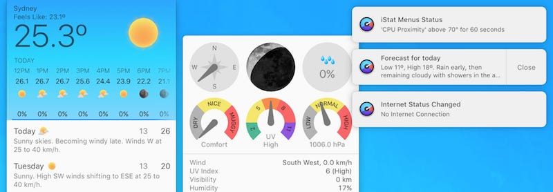 istat menus 6 weather plus notifications