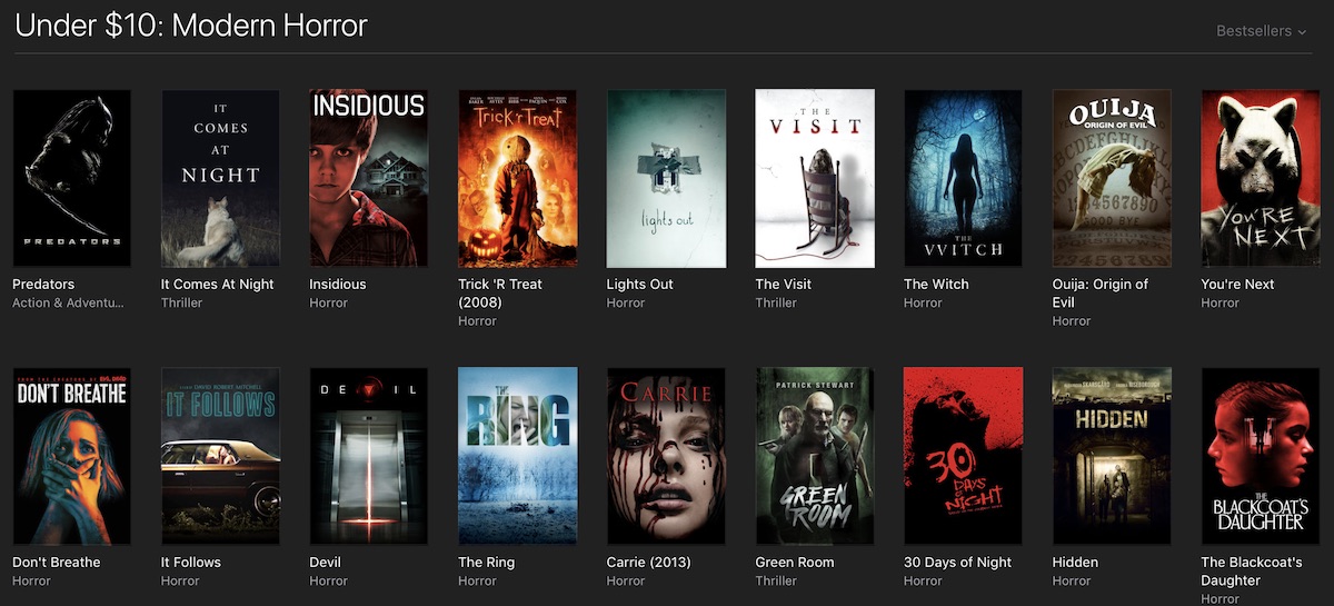 itunes horror sale 2