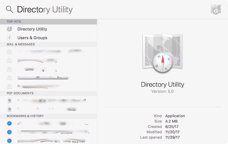 directory utility spotlight