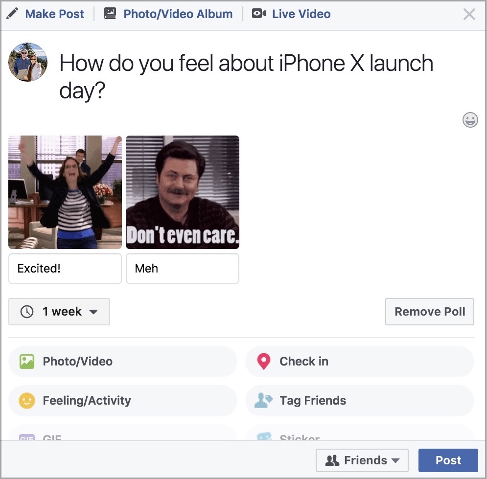 my fifth facebook poll