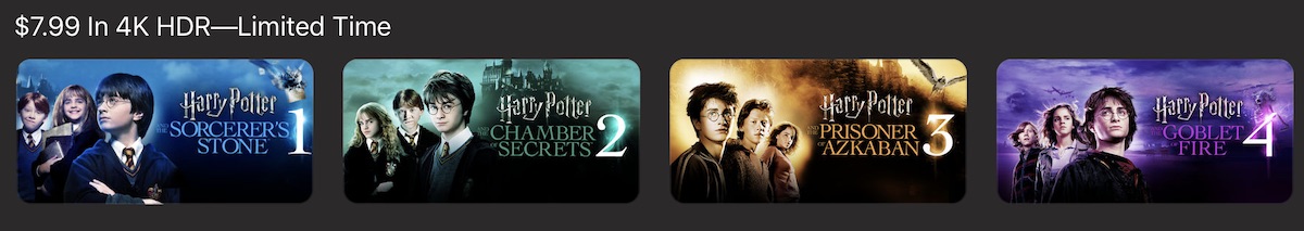 harry potter itunes sale