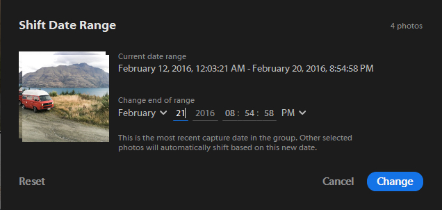 shift date range lightroom