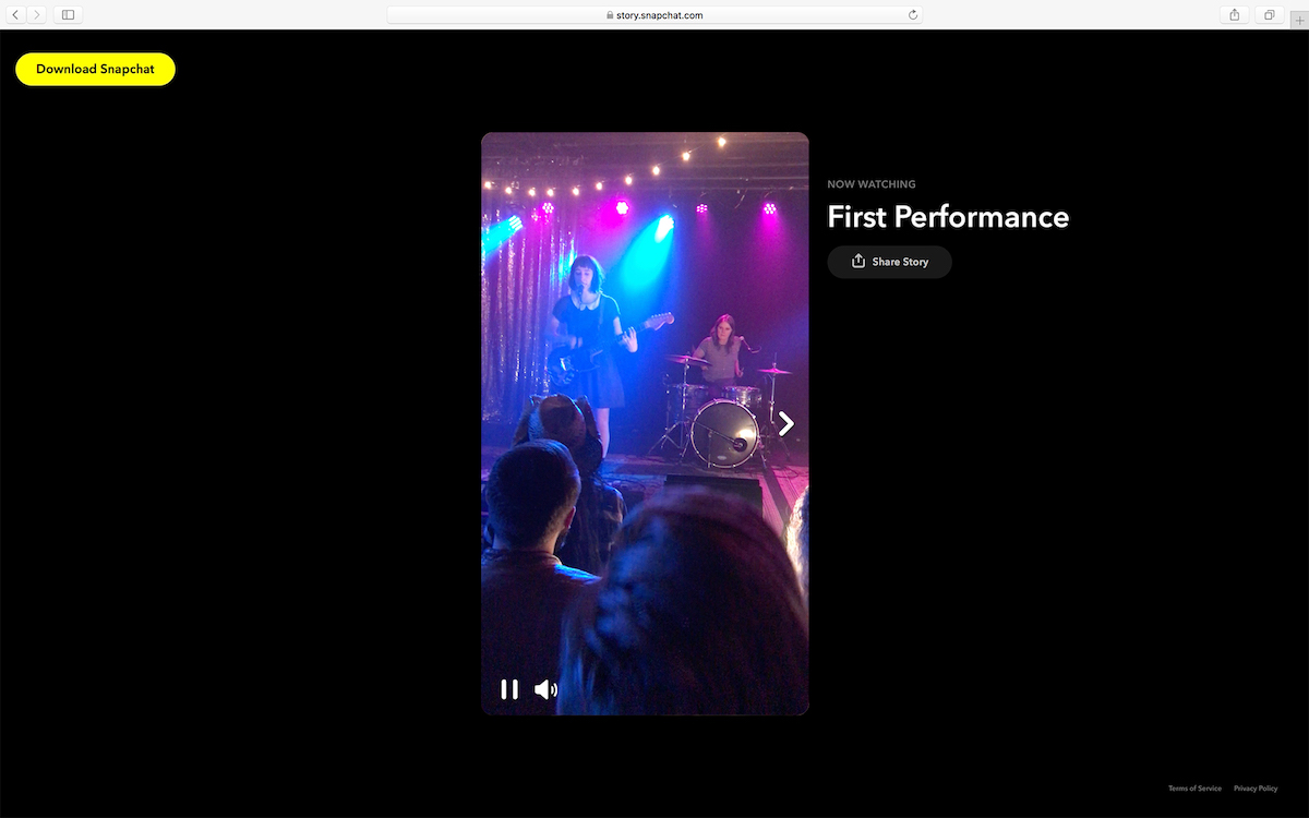 Concert Example Story on Snapchat