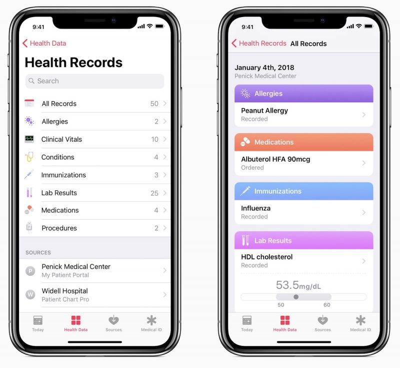 health records ios 11