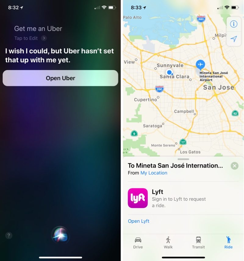 siriapplemapsuberintegration