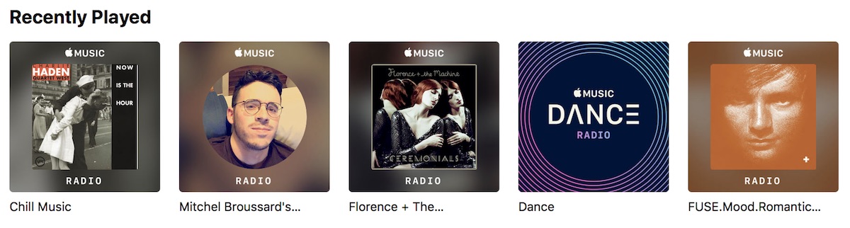 recently played apple music