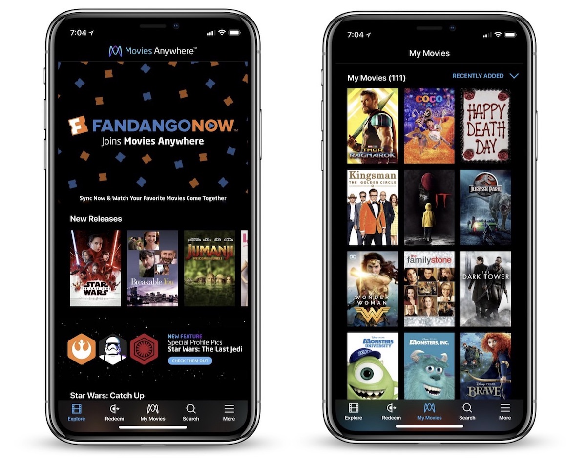 movies anywhere fandangonow iphone x