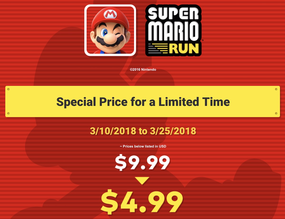 super mario run price drop 310