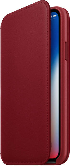 product red iphone x leather folio