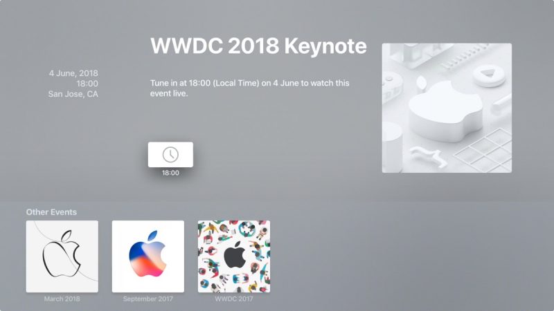 apple tv events app wwdc18