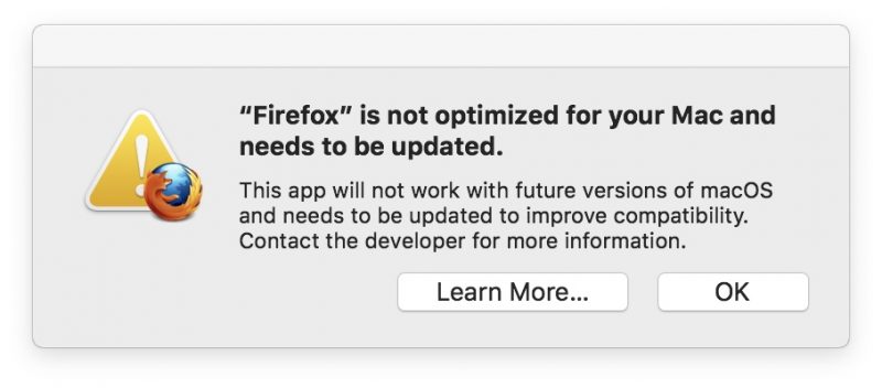 32 bit app warning mojave