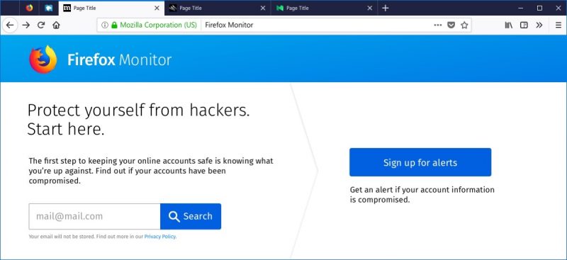 Firefox Monitor Homepage2