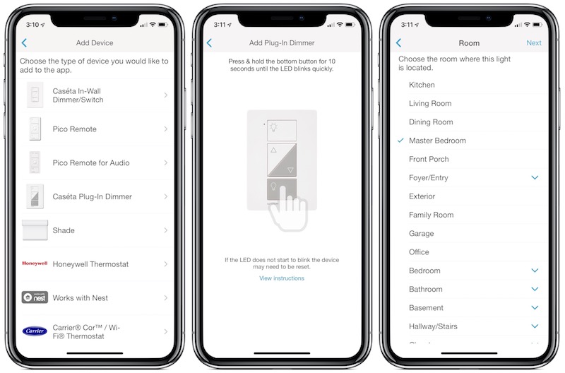 lutron caseta app setup