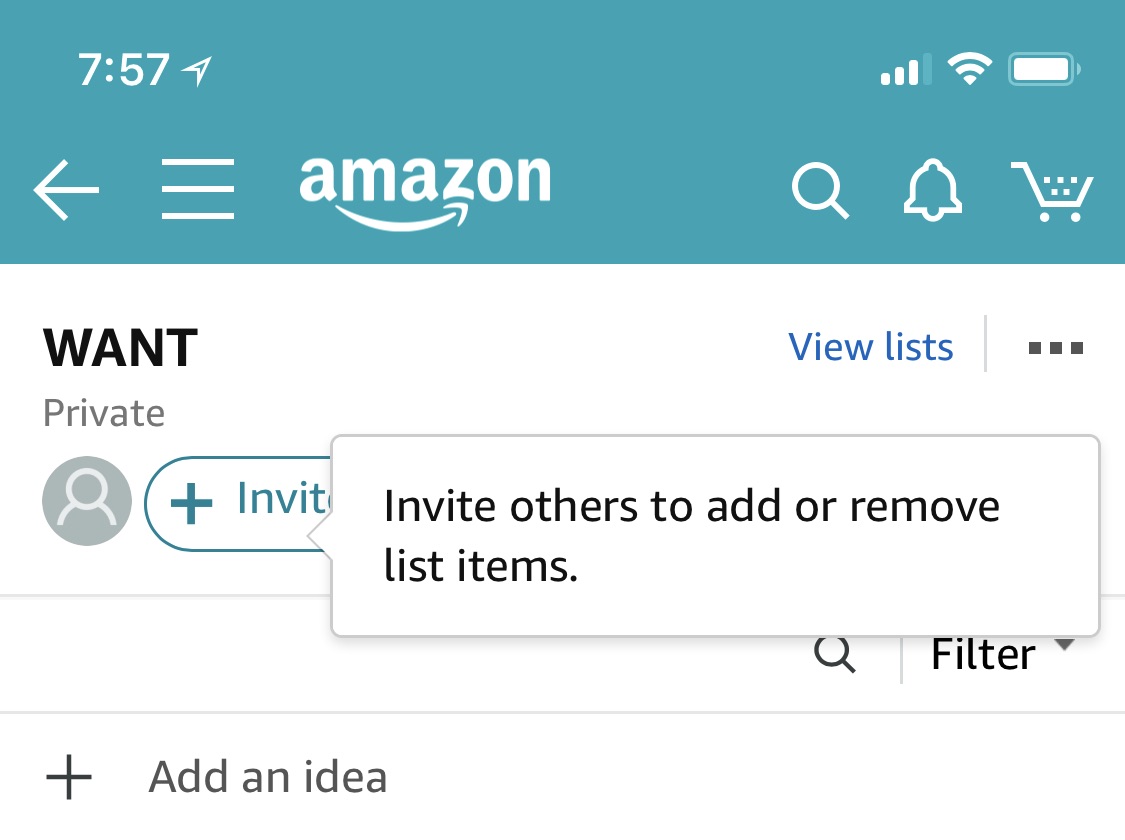 amazon sharing list