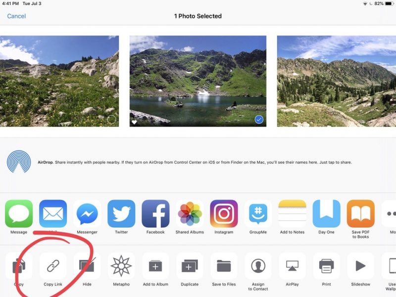 ios 12 icloud photo sharing link