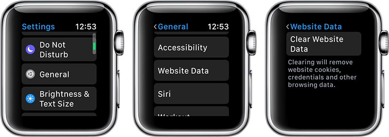 applewatchclearwebsitedata