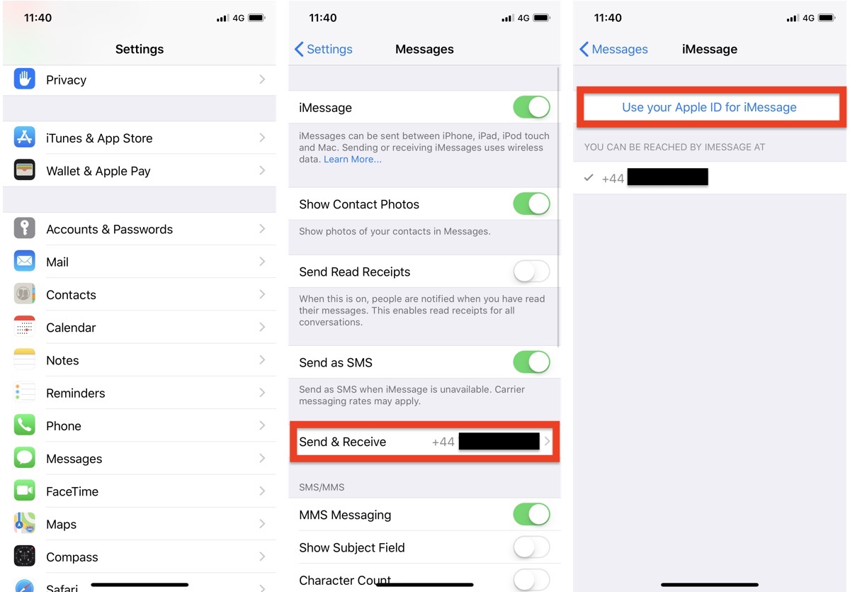 how to connect my iphone to my mac text messages