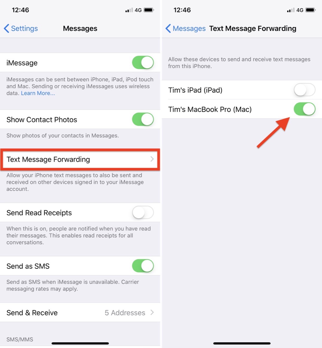 send sms from pc on iphone