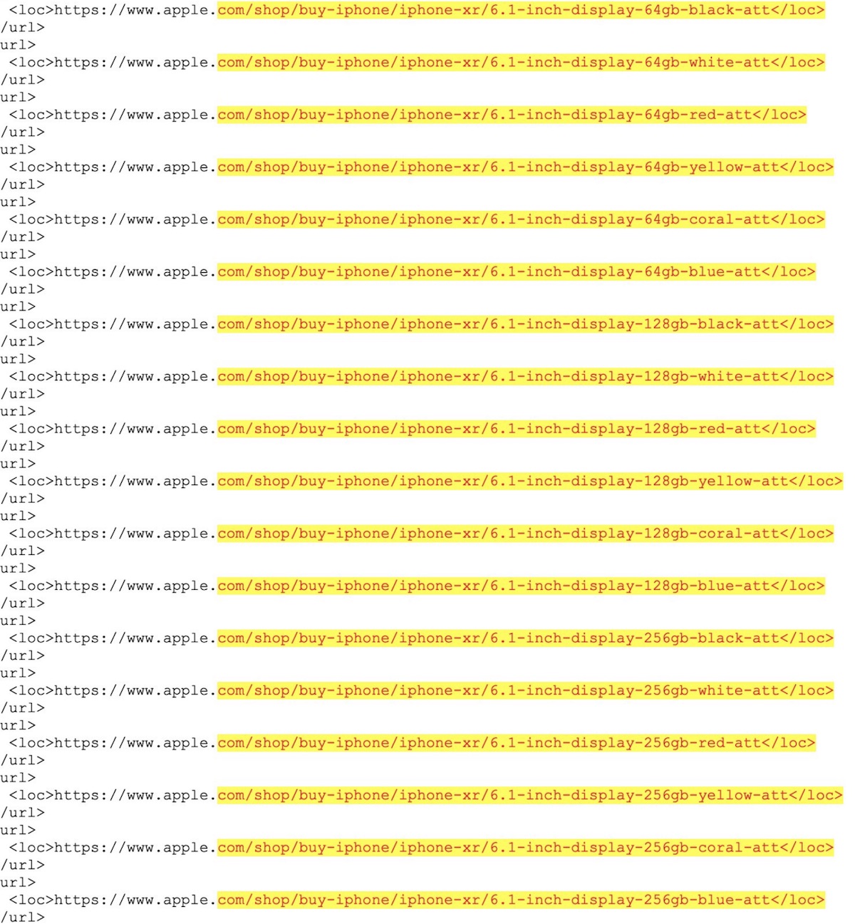 iphone xr sitemap