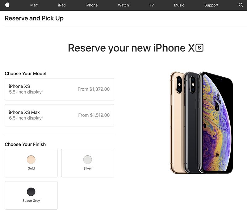 iphone xs reserve pickup