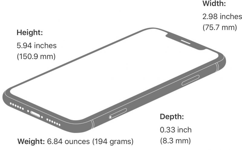 Iphone xr size in inches