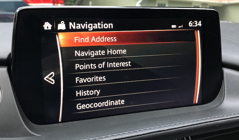 mazda connect menu