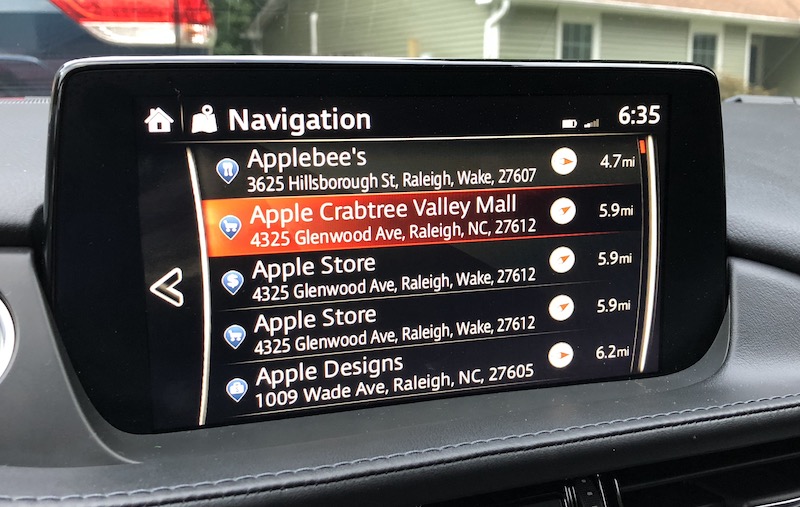 mazda connect nav results