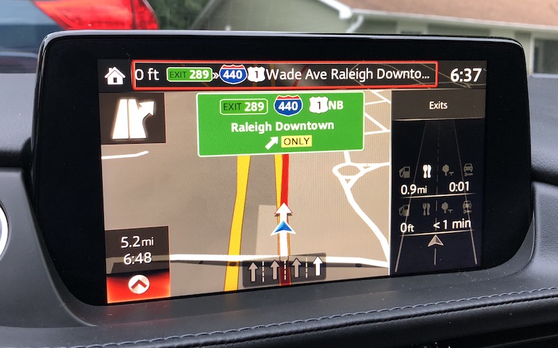 mazda connect nav turns