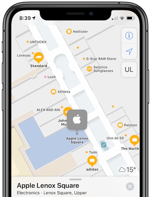 apple maps indoor lenox square