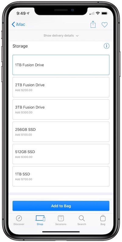 imac ssd options available