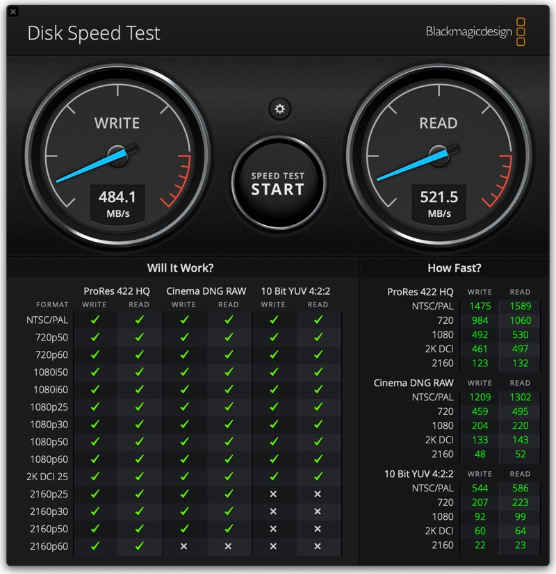 laciediskspeedtest