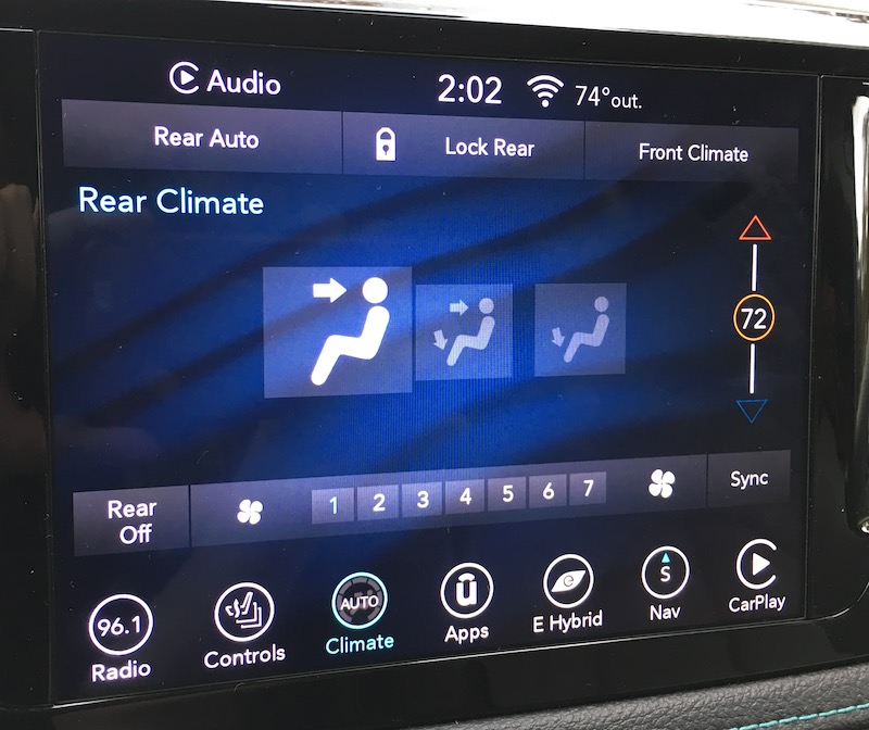 pacifica rear climate control