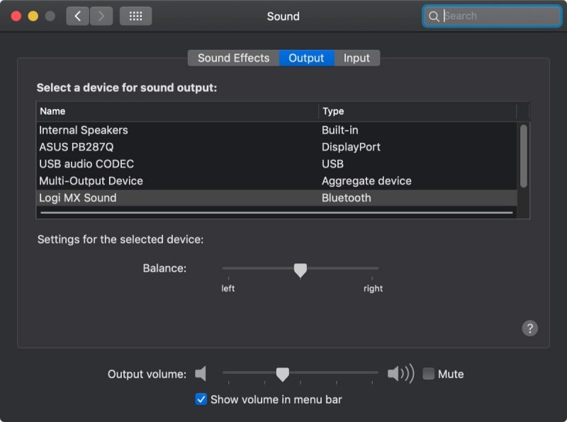 sound system preference pane