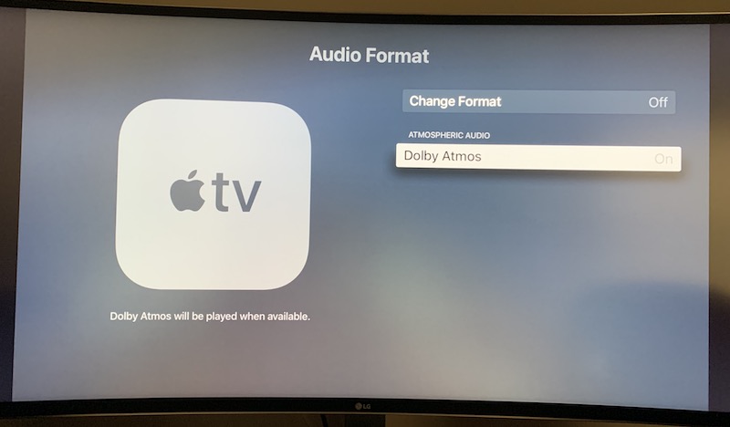 tvos atmos settings