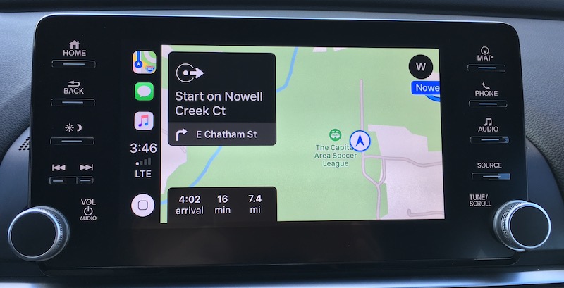 accord hybrid carplay maps