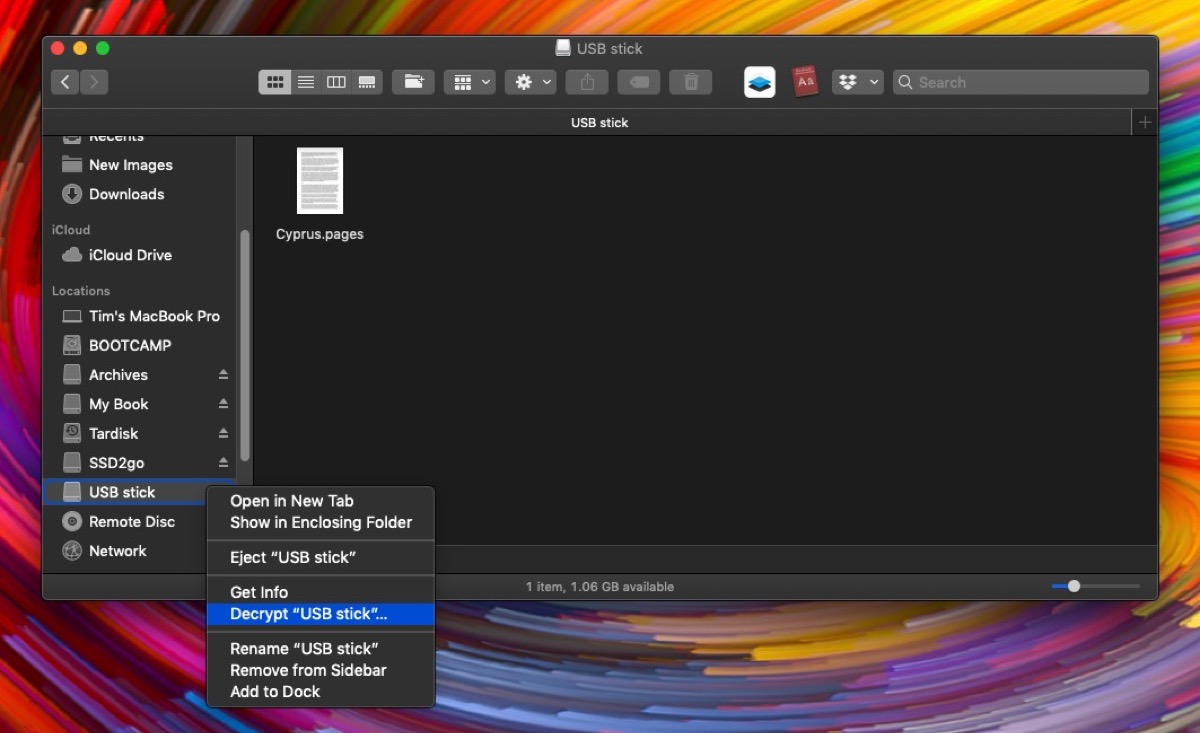 how to encrypt a usb stick in macos mojave 03b