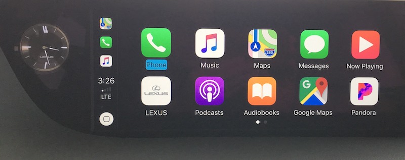 lexus es carplay home