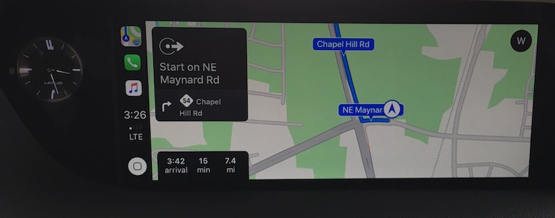 lexus es carplay maps