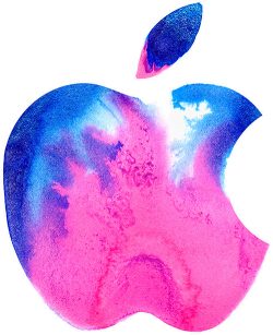 apple logo pink blue brooklyn