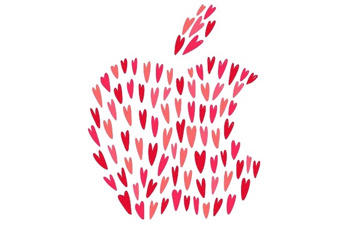 apple valentine card