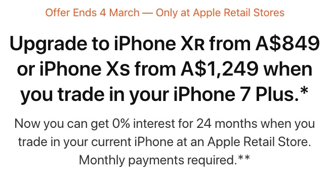 iphone trade up promotion australia