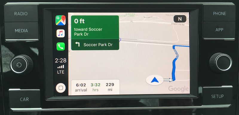 jetta carplay google maps