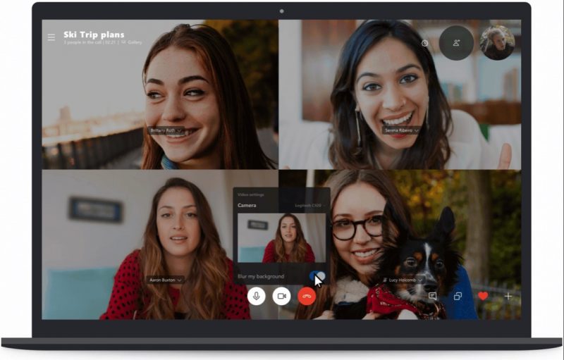 skype background blurring feature